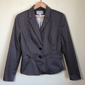 H&M grey peplum button blazer coat jacket size 8 womens